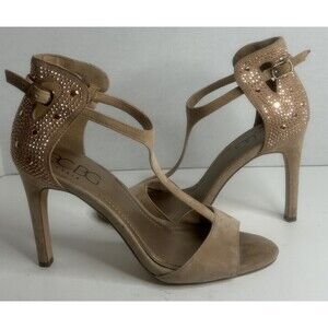 BCBG Paris Womens  Heels. Size 8.5. Adjustable Strap.4 Inch Heel. Studded Detail